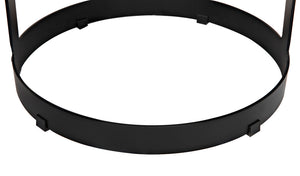 Dior Iron Stool with Linen Seat and Sculptural Layered Ring Base for Kitchen or Home Bar