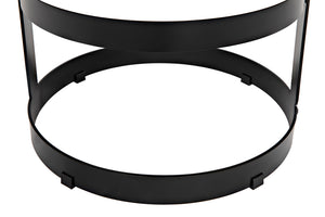 Dior Iron Stool with Linen Seat and Sculptural Layered Ring Base for Kitchen or Home Bar