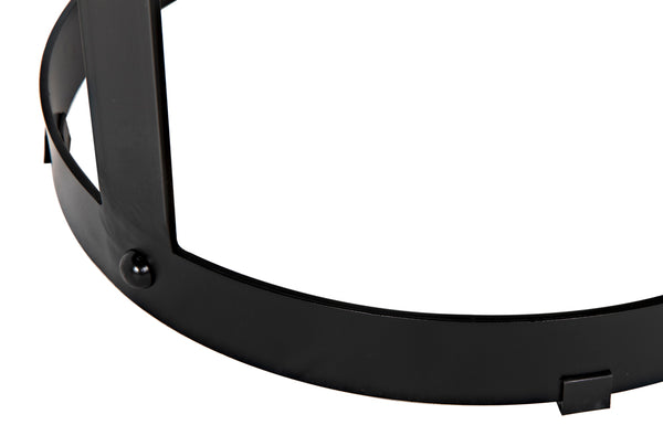 Dior Iron Stool with Linen Seat and Sculptural Layered Ring Base for Kitchen or Home Bar