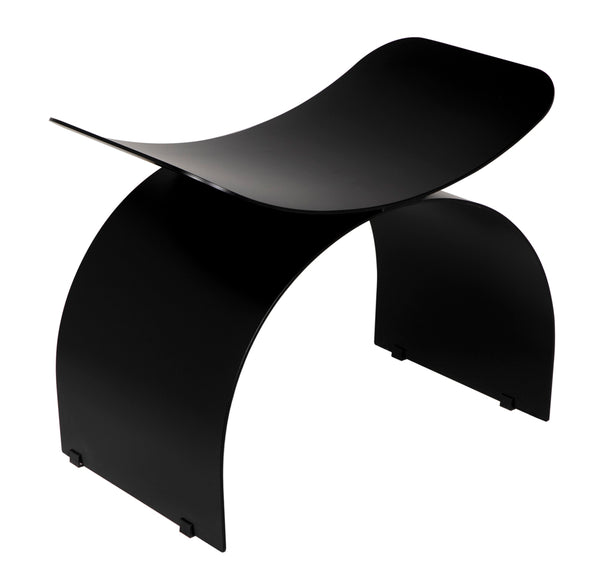 Papillon Handcrafted Iron Accent Stool with Matte Black Finish for Modern Interiors