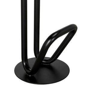 Hook Iron Frame and Solid White Oak Seat Stool for Kitchen Islands and Counter Seating