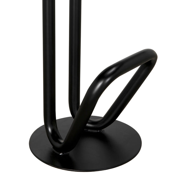 Hook Iron Frame and Solid White Oak Seat Stool for Kitchen Islands and Counter Seating