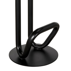 Hook Iron Frame and Solid White Oak Seat Stool for Kitchen Islands and Counter Seating