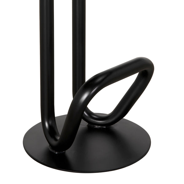 Hook Iron Frame and Solid White Oak Seat Stool for Kitchen Islands and Counter Seating