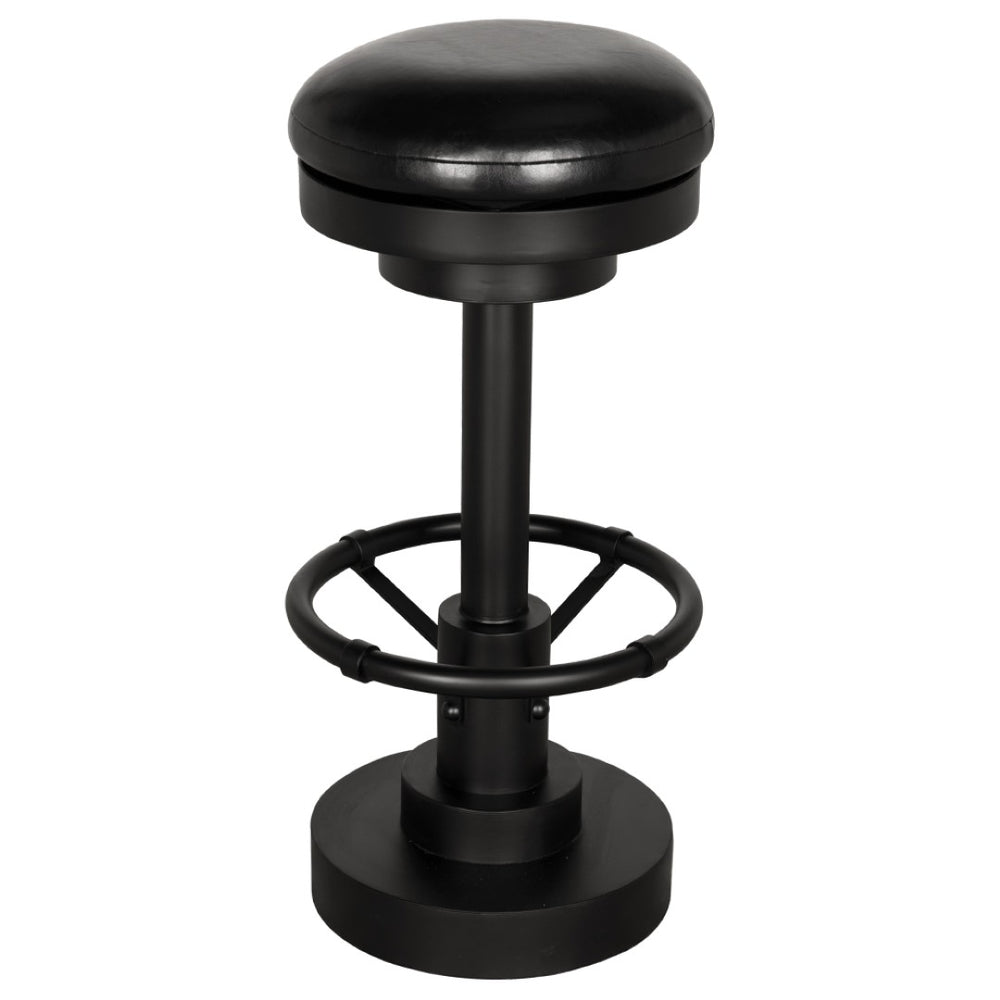 Noir Brisbane 30" Industrial Bar Stool - Cushioned Seat, Matte Black Finish, Perfect for Modern Spaces GSTOOL159-L