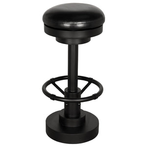 Noir Brisbane 30" Industrial Bar Stool - Cushioned Seat, Matte Black Finish, Perfect for Modern Spaces GSTOOL159-L