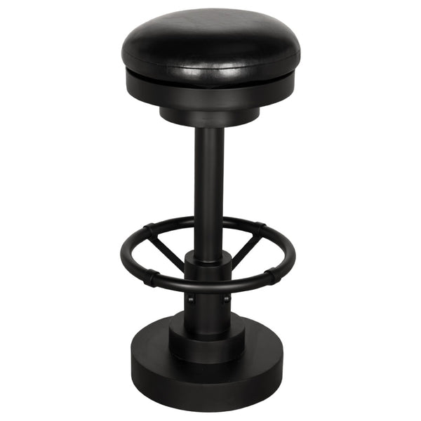 Noir Brisbane 30" Industrial Bar Stool - Cushioned Seat, Matte Black Finish, Perfect for Modern Spaces GSTOOL159-L