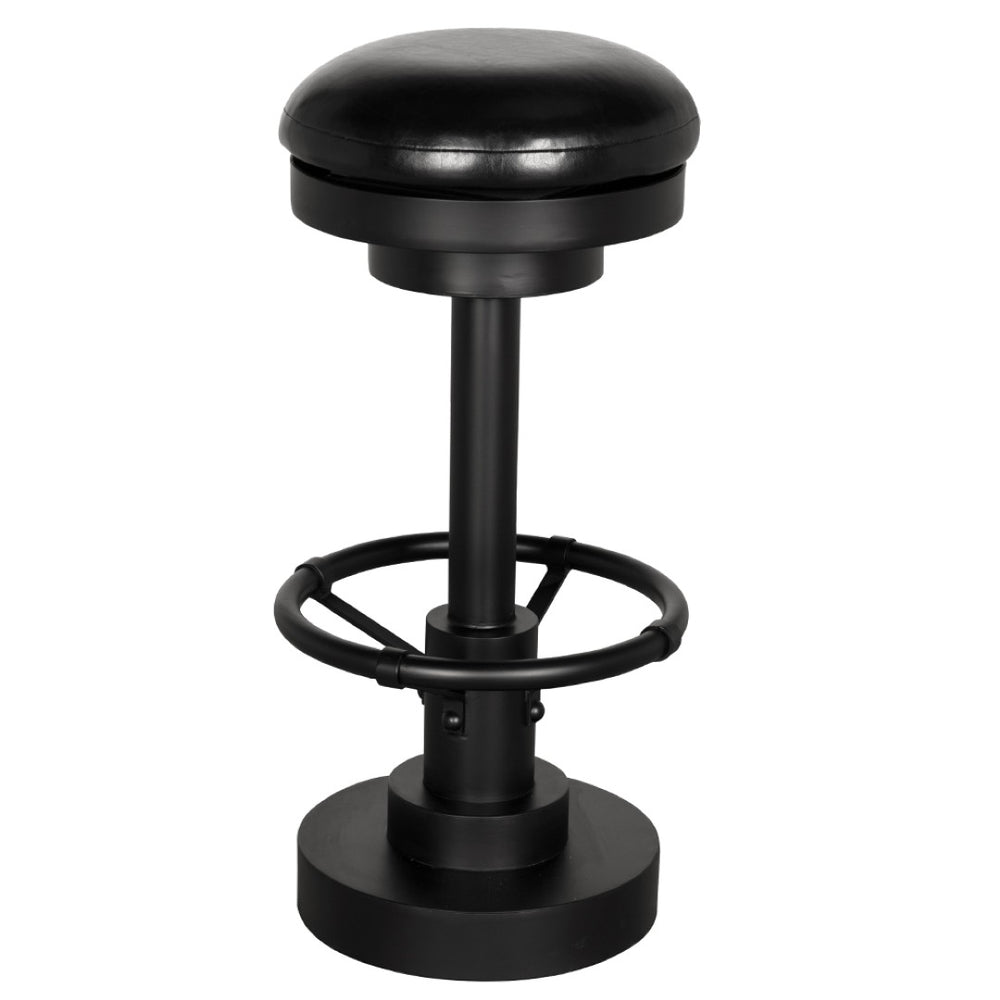 Noir Brisbane 30" Industrial Bar Stool - Cushioned Seat, Matte Black Finish, Perfect for Modern Spaces GSTOOL159-L