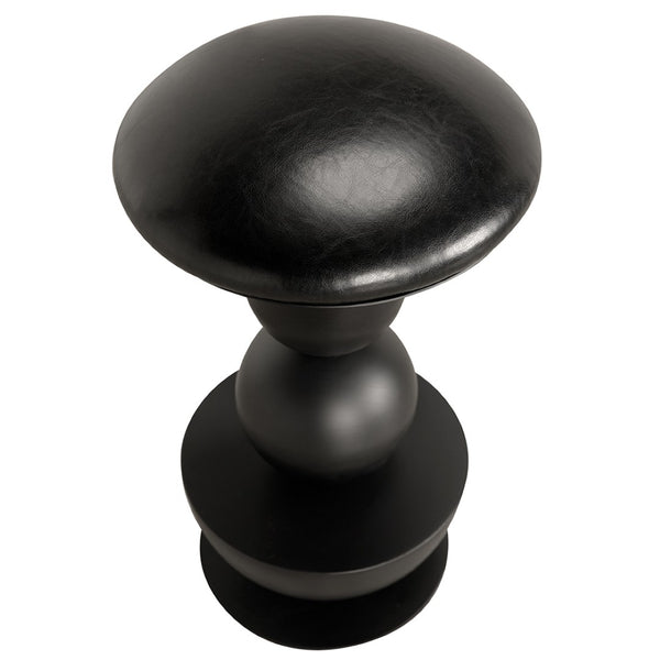 Noir Perth 24" Sculptural Swivel Counter Stool - Modern Matte Black Iron, Geometric Design & Stability GSTOOL160-S