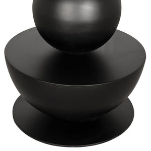 Noir Perth 24" Sculptural Swivel Counter Stool - Modern Matte Black Iron, Geometric Design & Stability GSTOOL160-S