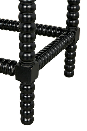 Abacus Solid Mahogany Counter Stool with Nailhead Trim and Cotton Upholstered Seat
