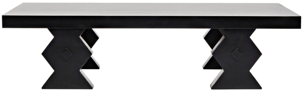 Noir Suzu Coffee Table, Sculptural Mahogany Design with Unique Angled Legs for Modern Living Spaces Hand Rubbed Black GTAB1015HB