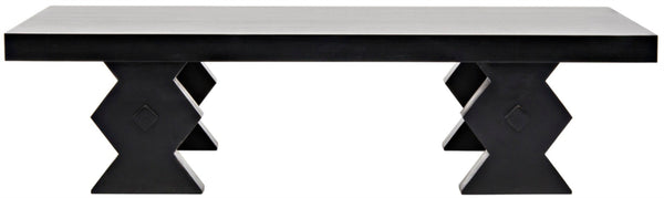 Noir Suzu Coffee Table, Sculptural Mahogany Design with Unique Angled Legs for Modern Living Spaces Hand Rubbed Black GTAB1015HB