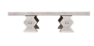 Noir Suzu Coffee Table, Sculptural Mahogany Design with Unique Angled Legs for Modern Living Spaces White Wash GTAB1015WH