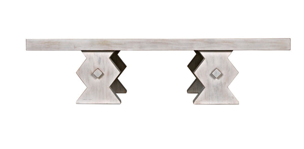 Noir Suzu Coffee Table, Sculptural Mahogany Design with Unique Angled Legs for Modern Living Spaces White Wash GTAB1015WH