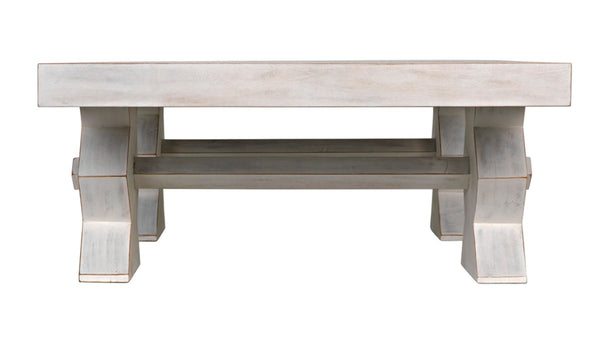 Noir Suzu Coffee Table, Sculptural Mahogany Design with Unique Angled Legs for Modern Living Spaces White Wash GTAB1015WH