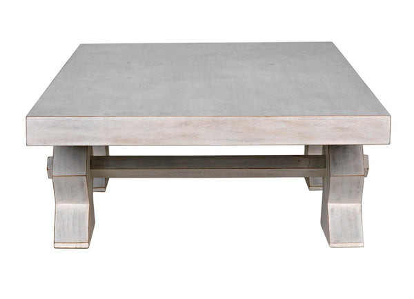 Noir Suzu Coffee Table, Sculptural Mahogany Design with Unique Angled Legs for Modern Living Spaces White Wash GTAB1015WH