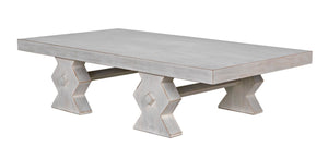 Noir Suzu Coffee Table, Sculptural Mahogany Design with Unique Angled Legs for Modern Living Spaces White Wash GTAB1015WH