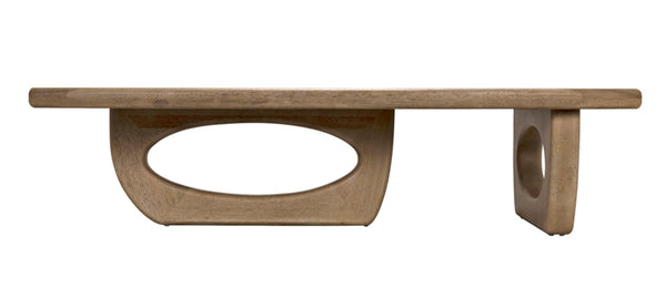 Noir Douglas Handcrafted Coffee Table in Bleached Walnut - Sculptural Design for Modern Living Spaces GTAB1019BW