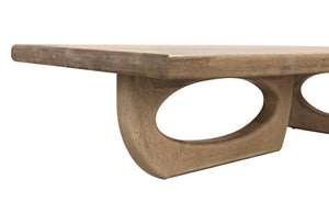 Noir Douglas Handcrafted Coffee Table in Bleached Walnut - Sculptural Design for Modern Living Spaces GTAB1019BW