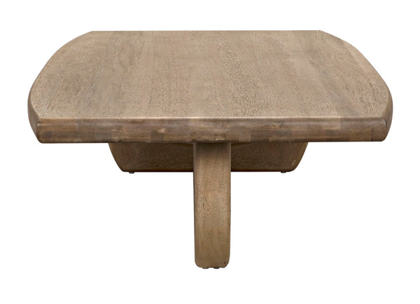 Noir Douglas Handcrafted Coffee Table in Bleached Walnut - Sculptural Design for Modern Living Spaces GTAB1019BW