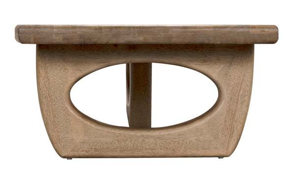 Noir Douglas Handcrafted Coffee Table in Bleached Walnut - Sculptural Design for Modern Living Spaces GTAB1019BW