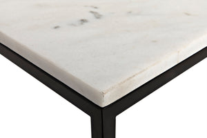 Noir Molimo Coffee Table - Luxurious Bianco Crown Marble & Sleek Matte Black Metal Base for Modern Spaces GTAB1025MTB