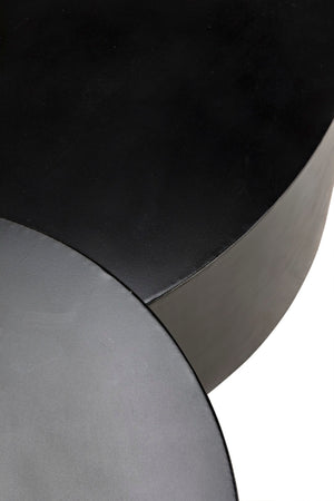 Noir Ella Coffee Table - Industrial-Modern Design with Triple Round Surfaces for Stylish Living Room Storage GTAB1034MTB