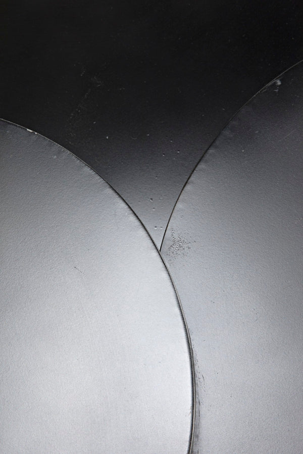 Noir Ella Coffee Table - Industrial-Modern Design with Triple Round Surfaces for Stylish Living Room Storage GTAB1034MTB