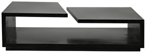 Noir Shift Coffee Table - Matte Black Iron, Asymmetrical Design for Modern Industrial Living Spaces GTAB1038MTB