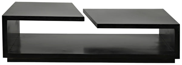 Noir Shift Coffee Table - Matte Black Iron, Asymmetrical Design for Modern Industrial Living Spaces GTAB1038MTB