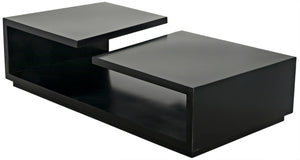 Noir Shift Coffee Table - Matte Black Iron, Asymmetrical Design for Modern Industrial Living Spaces GTAB1038MTB