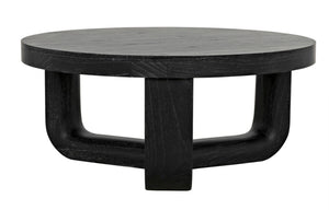 Noir Joel Coffee Table - Elegant Solid Mahogany Design with Rounded Edges for Modern Living Spaces Cinder Black GTAB1042CB