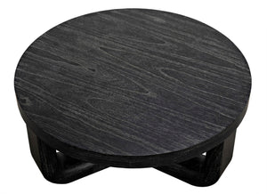 Noir Joel Coffee Table - Elegant Solid Mahogany Design with Rounded Edges for Modern Living Spaces Cinder Black GTAB1042CB