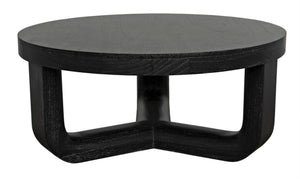 Noir Joel Coffee Table - Elegant Solid Mahogany Design with Rounded Edges for Modern Living Spaces Cinder Black GTAB1042CB