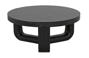 Noir Joel Coffee Table - Elegant Solid Mahogany Design with Rounded Edges for Modern Living Spaces Cinder Black GTAB1042CB