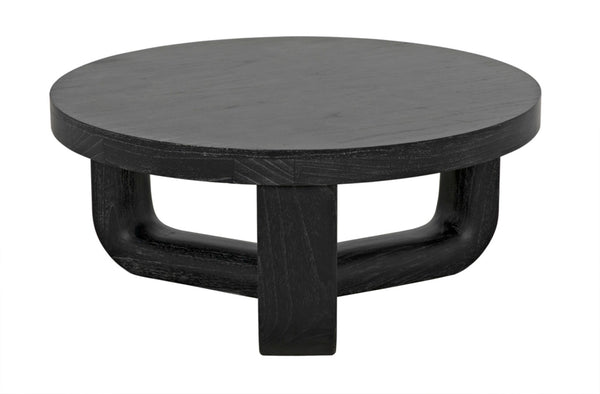 Noir Joel Coffee Table - Elegant Solid Mahogany Design with Rounded Edges for Modern Living Spaces Cinder Black GTAB1042CB