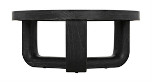 Noir Joel Coffee Table - Elegant Solid Mahogany Design with Rounded Edges for Modern Living Spaces Cinder Black GTAB1042CB
