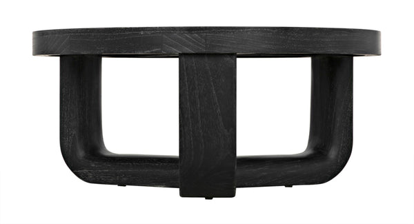 Noir Joel Coffee Table - Elegant Solid Mahogany Design with Rounded Edges for Modern Living Spaces Cinder Black GTAB1042CB