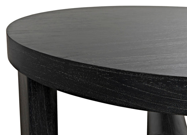 Noir Joel Coffee Table - Elegant Solid Mahogany Design with Rounded Edges for Modern Living Spaces Cinder Black GTAB1042CB