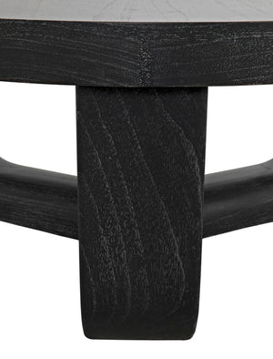 Noir Joel Coffee Table - Elegant Solid Mahogany Design with Rounded Edges for Modern Living Spaces Cinder Black GTAB1042CB