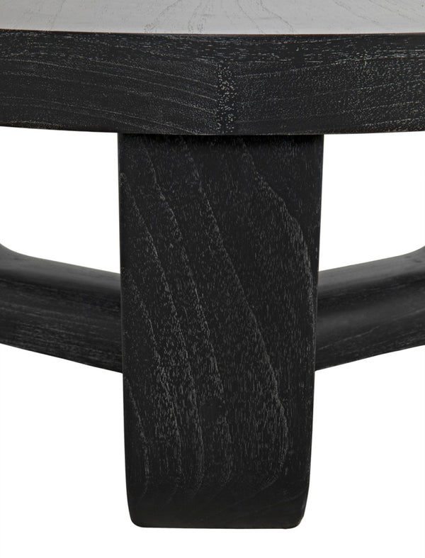 Noir Joel Coffee Table - Elegant Solid Mahogany Design with Rounded Edges for Modern Living Spaces Cinder Black GTAB1042CB