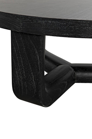 Noir Joel Coffee Table - Elegant Solid Mahogany Design with Rounded Edges for Modern Living Spaces Cinder Black GTAB1042CB