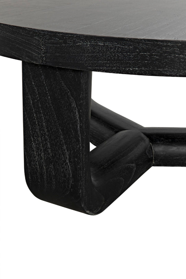 Noir Joel Coffee Table - Elegant Solid Mahogany Design with Rounded Edges for Modern Living Spaces Cinder Black GTAB1042CB