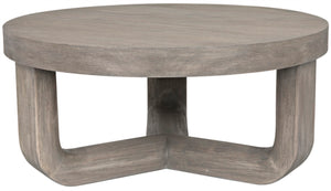 Noir Joel Coffee Table - Elegant Solid Mahogany Design with Rounded Edges for Modern Living Spaces Distressed Grey GTAB1042DGR