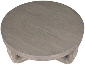 Noir Joel Coffee Table - Elegant Solid Mahogany Design with Rounded Edges for Modern Living Spaces Distressed Grey GTAB1042DGR