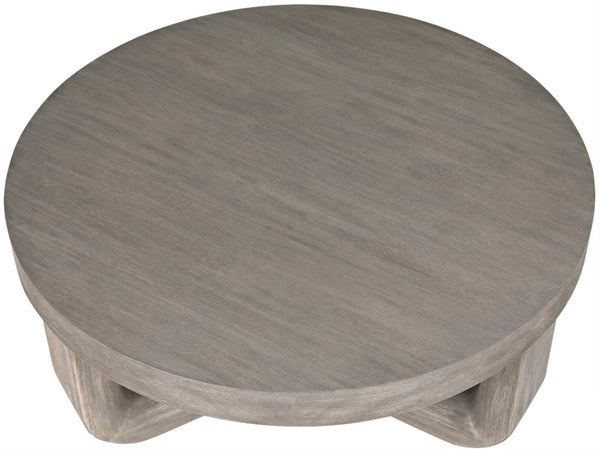 Noir Joel Coffee Table - Elegant Solid Mahogany Design with Rounded Edges for Modern Living Spaces Distressed Grey GTAB1042DGR