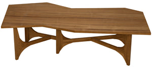 Noir Fenton Coffee Table – Sculptural Gold Teak Design with Asymmetric Profile for Modern Living Spaces GTAB1045GT