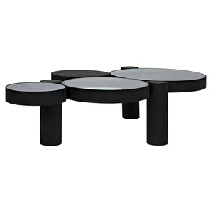 Noir Trypo Sculptural Coffee Table - Multi-Surface Design with Matte Black Finish for Modern Living Spaces GTAB1049MTB