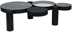 Noir Trypo Sculptural Coffee Table - Multi-Surface Design with Matte Black Finish for Modern Living Spaces GTAB1049MTB